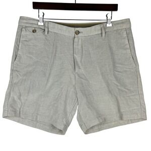 Banana Republic Linen Blend Shorts Men's 36 Beige 7" Inseam Summer Casual